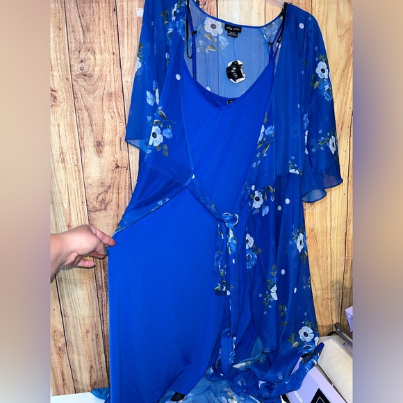 Plus Size 2XL Dress With Floral Kimono NWT - Picture 6 of 7